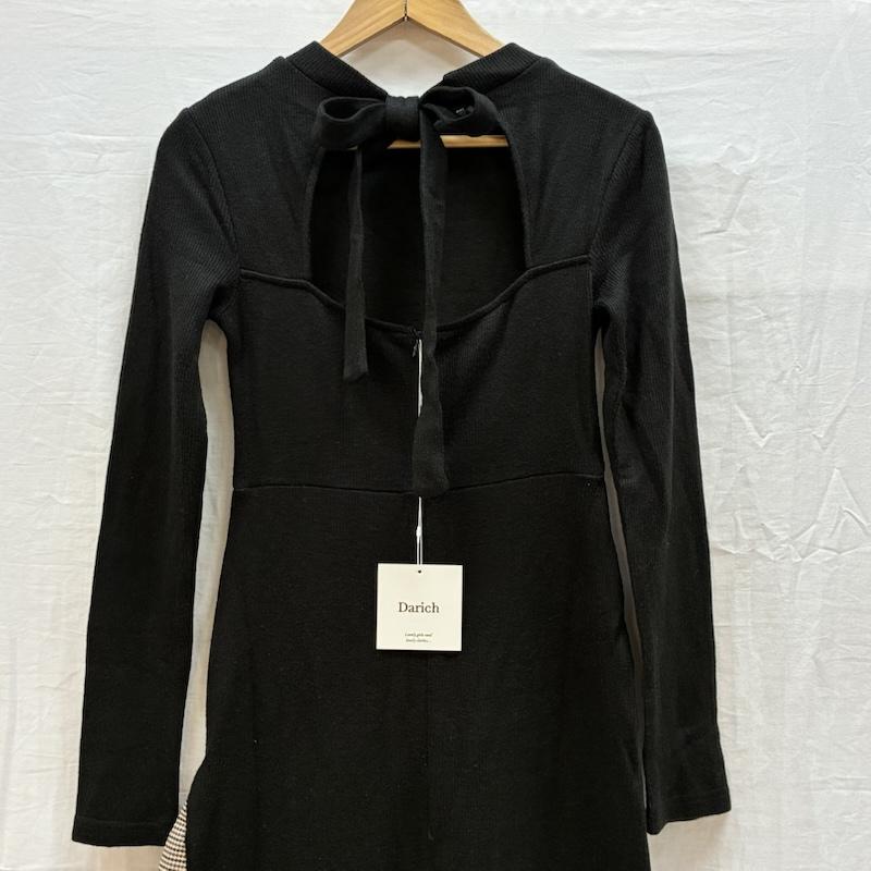 古着 USED ワンピース ロングスカート Darich ダーリッチ スリット チェック スリム ワンピース ロング ニット リボン 111934008 FREE レディース USED 古着 中古 50166094