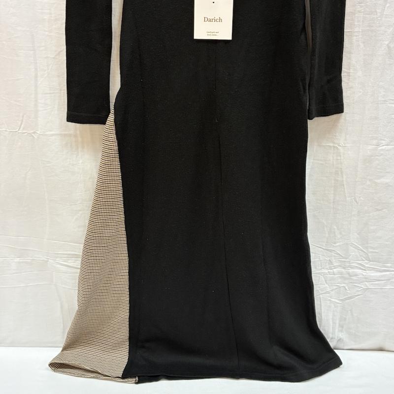 古着 USED ワンピース ロングスカート Darich ダーリッチ スリット チェック スリム ワンピース ロング ニット リボン 111934008 FREE レディース USED 古着 中古 50166094