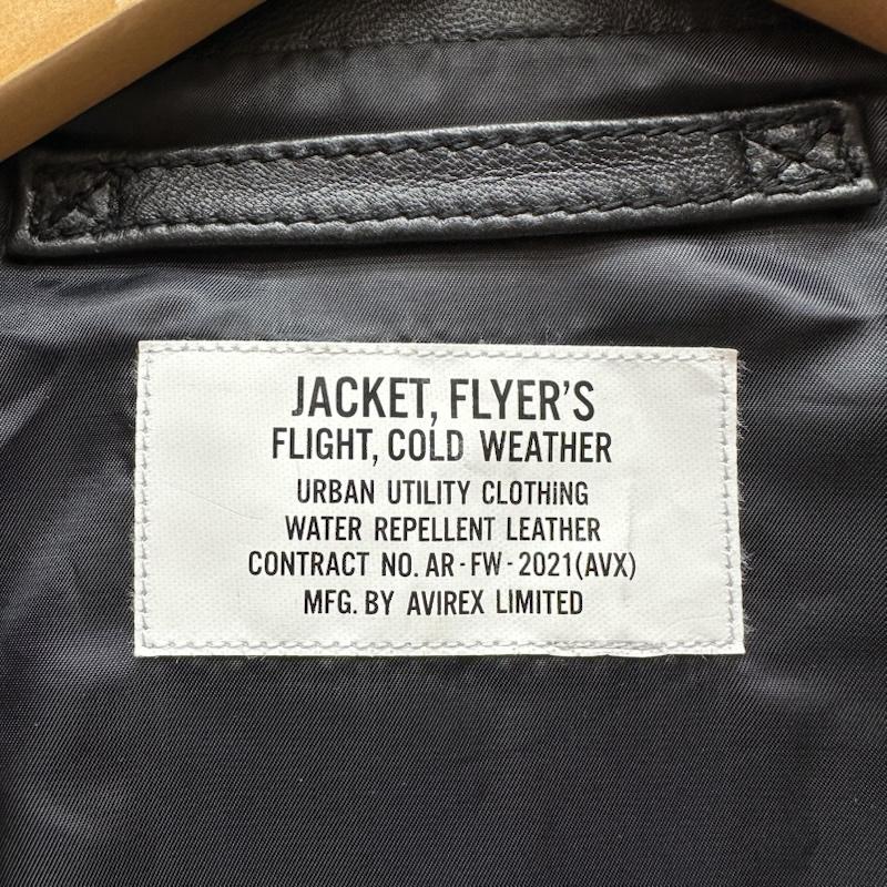 アヴィレックス AVIREX ジャケット、上着 レザージャケット AVIREX FLYER S RECON ラム レザー ジャケット 6111052 L 黒 / ブラック / black メンズ USED 古着 中古 50166098