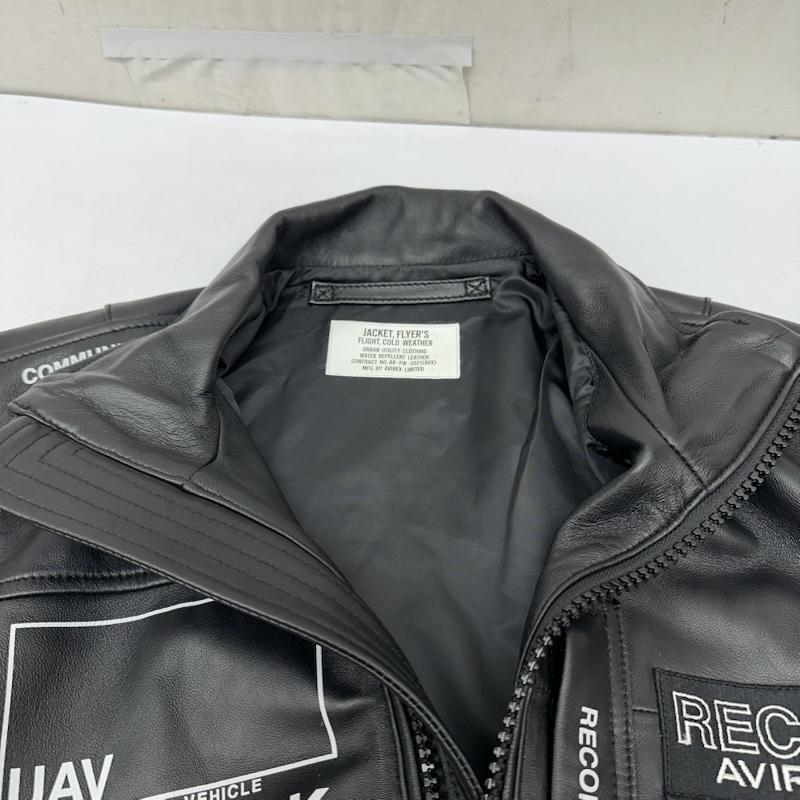 アヴィレックス AVIREX ジャケット、上着 レザージャケット AVIREX FLYER S RECON ラム レザー ジャケット 6111052 L 黒 / ブラック / black メンズ USED 古着 中古 50166098