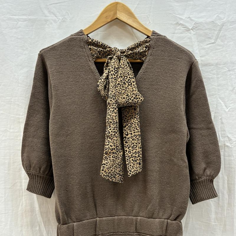 古着 USED ワンピース ミニスカート Darich ダーリッチ レオパード ボウタイ ニット ミニ ワンピース 111934003 FREE レディース USED 古着 中古 50166100