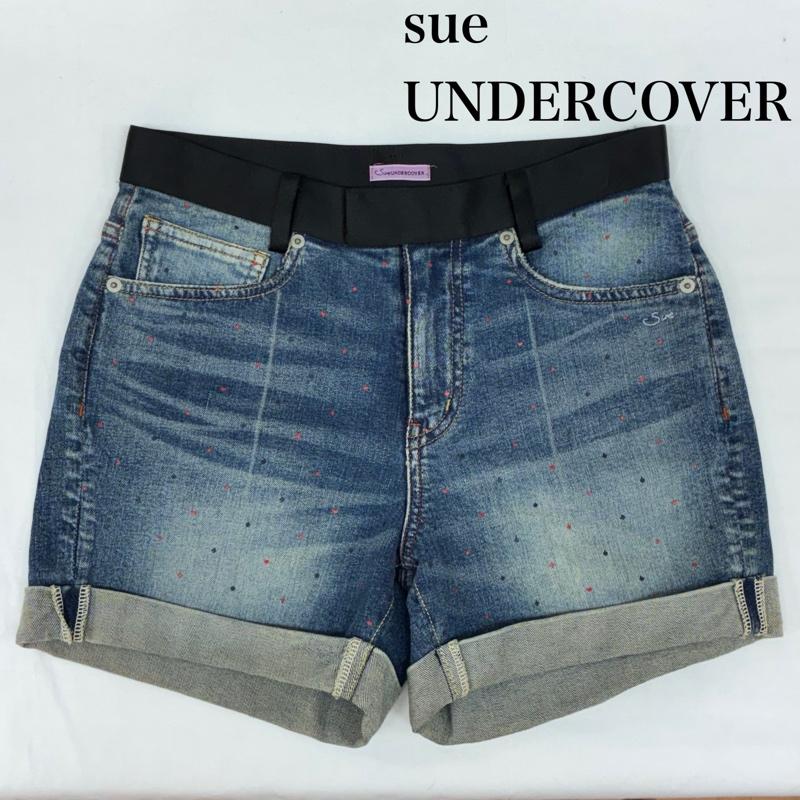 スーアンダーカバー SueUNDERCOVER パンツ ショートパンツ ロールアップ デニム ショーツ ハーフパンツ スペード ダイヤ ハート ペイント Y2K アーカイブ 1 レディース USED 古着 中古 50166108