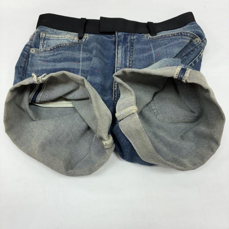スーアンダーカバー SueUNDERCOVER パンツ ショートパンツ ロールアップ デニム ショーツ ハーフパンツ スペード ダイヤ ハート ペイント Y2K アーカイブ 1 レディース USED 古着 中古 50166108
