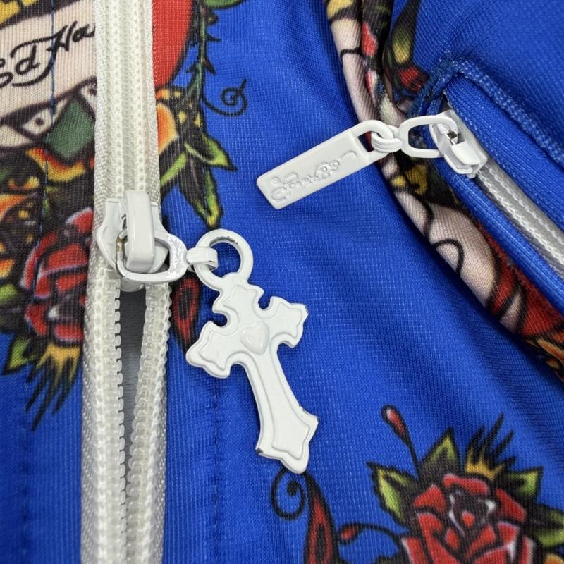 エドハーディー Ed Hardy ジャケット、上着 ジャケット、ブレザー スカル ローズ 総柄 プリント トラックジャケット ダブルジップ ジャージ ユニセックス M 総柄 X ロゴ、文字 X プリント 青 / ブルー / blue X 赤 / レッド / red X 白 / ホワイト / white メンズ USED 古着 中古 50166116