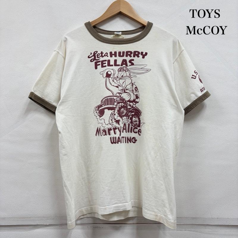 トイズマッコイ TOYS McCOY Tシャツ 半袖 バッグスバニー ロゴ 両面プリント 半袖 リンガー Tシャツ US ARMY L キャラクター X ロゴ、文字 X プリント 白 / ホワイト / white X 茶 / ブラウン / brown X えんじ / ワインレッド / dark red メンズ USED 古着 中古 50166118