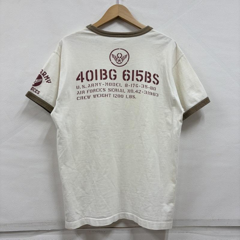 トイズマッコイ TOYS McCOY Tシャツ 半袖 バッグスバニー ロゴ 両面プリント 半袖 リンガー Tシャツ US ARMY L キャラクター X ロゴ、文字 X プリント 白 / ホワイト / white X 茶 / ブラウン / brown X えんじ / ワインレッド / dark red メンズ USED 古着 中古 50166118