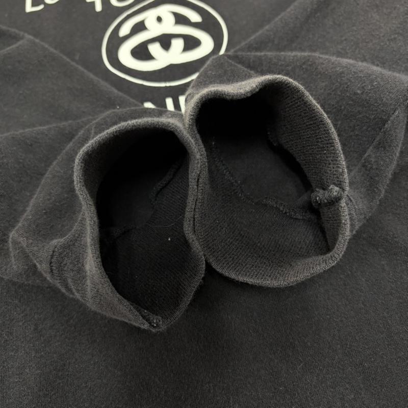 ステューシー STUSSY パーカー 長袖 ワールドツアー 両面 プリント 薄手 ロゴ パーカー フーデッド 長袖 カットソー M ロゴ、文字 X プリント 黒 / ブラック / black X 白 / ホワイト / white メンズ USED 古着 中古 50166119