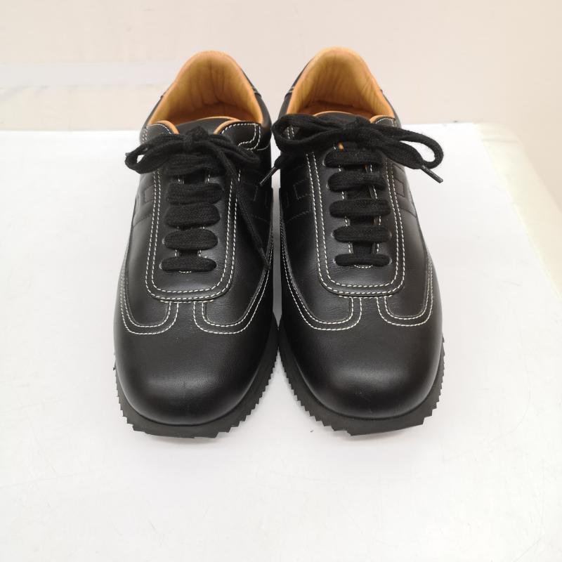 エルメス HERMES スニーカー スニーカー クイック Hロゴ レザー スニーカー 厚底 37 24.0cm 黒 / ブラック / black レディース USED 古着 中古 50166131