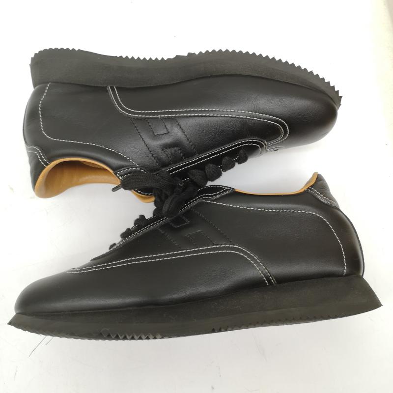 エルメス HERMES スニーカー スニーカー クイック Hロゴ レザー スニーカー 厚底 37 24.0cm 黒 / ブラック / black レディース USED 古着 中古 50166131