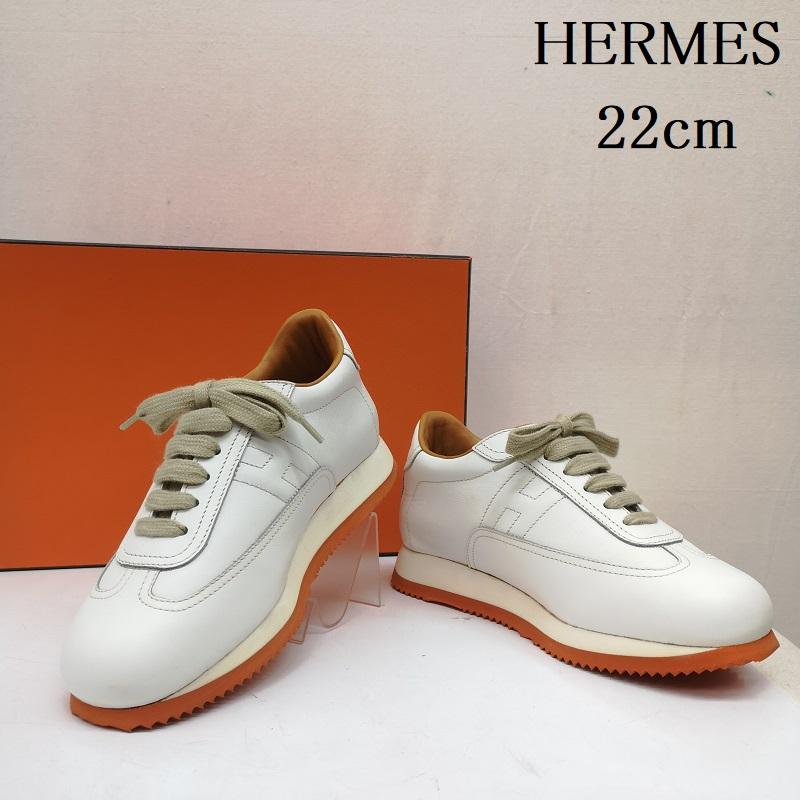エルメス HERMES スニーカー スニーカー クイック Hロゴ レザー スニーカー 厚底 35 22.0cm 白 / ホワイト / white レディース USED 古着 中古 50166132