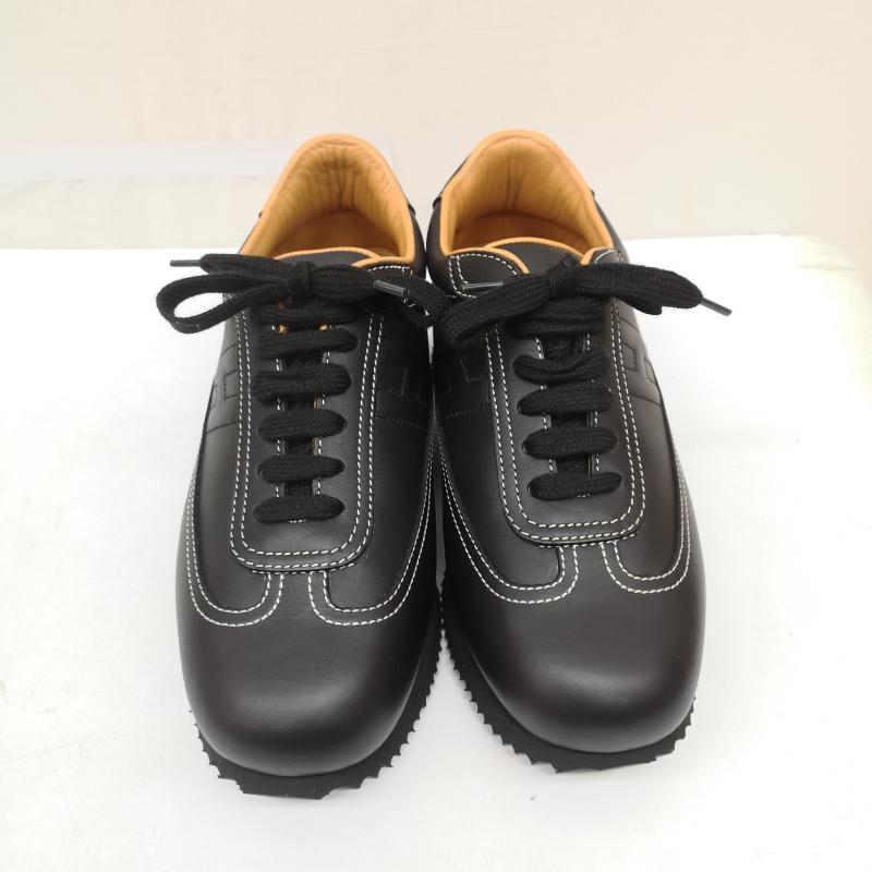 エルメス HERMES スニーカー スニーカー クイック Hロゴ レザー スニーカー 厚底 36 23.0cm 黒 / ブラック / black レディース USED 古着 中古 50166133