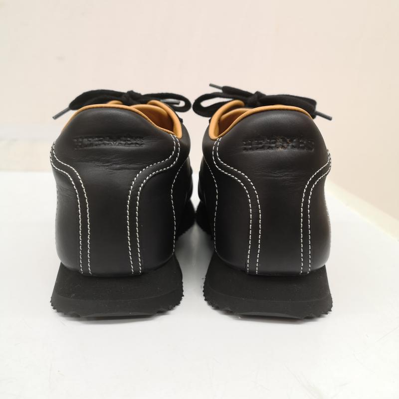 エルメス HERMES スニーカー スニーカー クイック Hロゴ レザー スニーカー 厚底 36 23.0cm 黒 / ブラック / black レディース USED 古着 中古 50166133