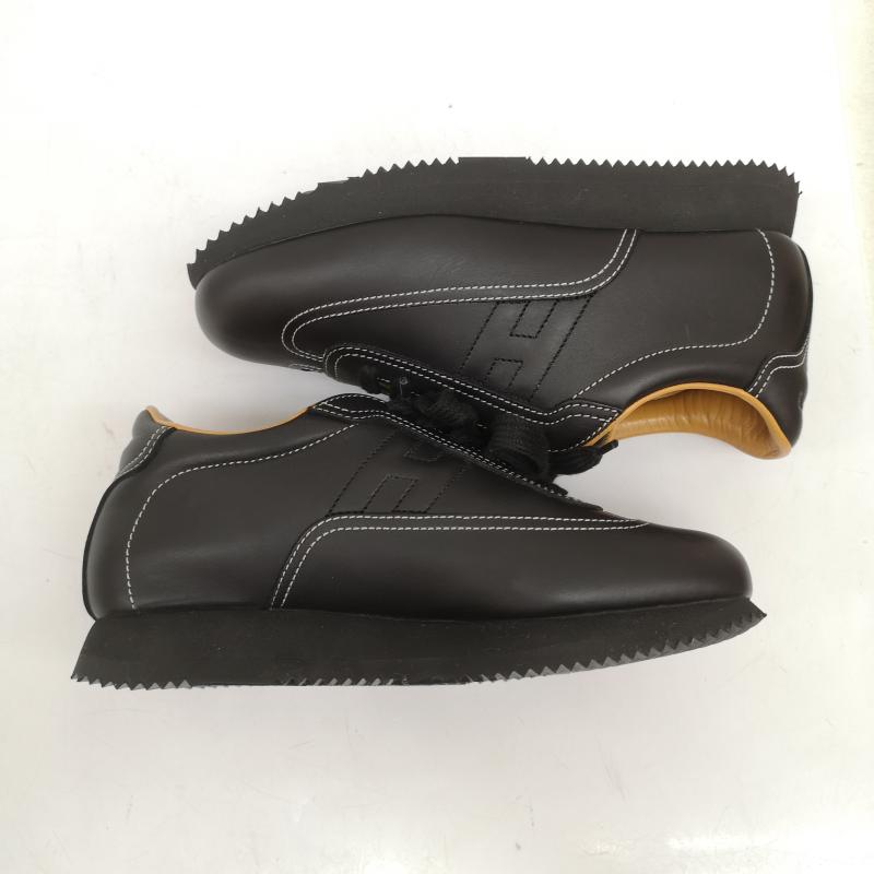 エルメス HERMES スニーカー スニーカー クイック Hロゴ レザー スニーカー 厚底 36 23.0cm 黒 / ブラック / black レディース USED 古着 中古 50166133