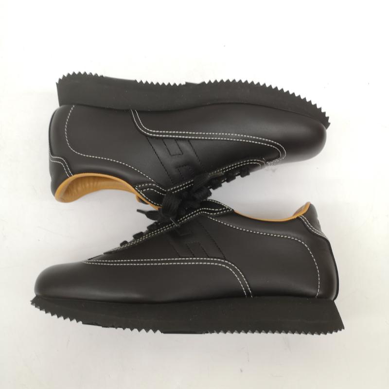 エルメス HERMES スニーカー スニーカー クイック Hロゴ レザー スニーカー 厚底 36 23.0cm 黒 / ブラック / black レディース USED 古着 中古 50166133