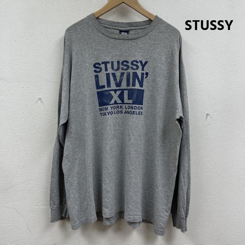 ステューシー STUSSY Tシャツ 長袖 USA製 90s OLD STUSSY LIVIN  XL ロゴ プリント Tシャツ XL 灰 / グレー / gray メンズ USED 古着 中古 50166135