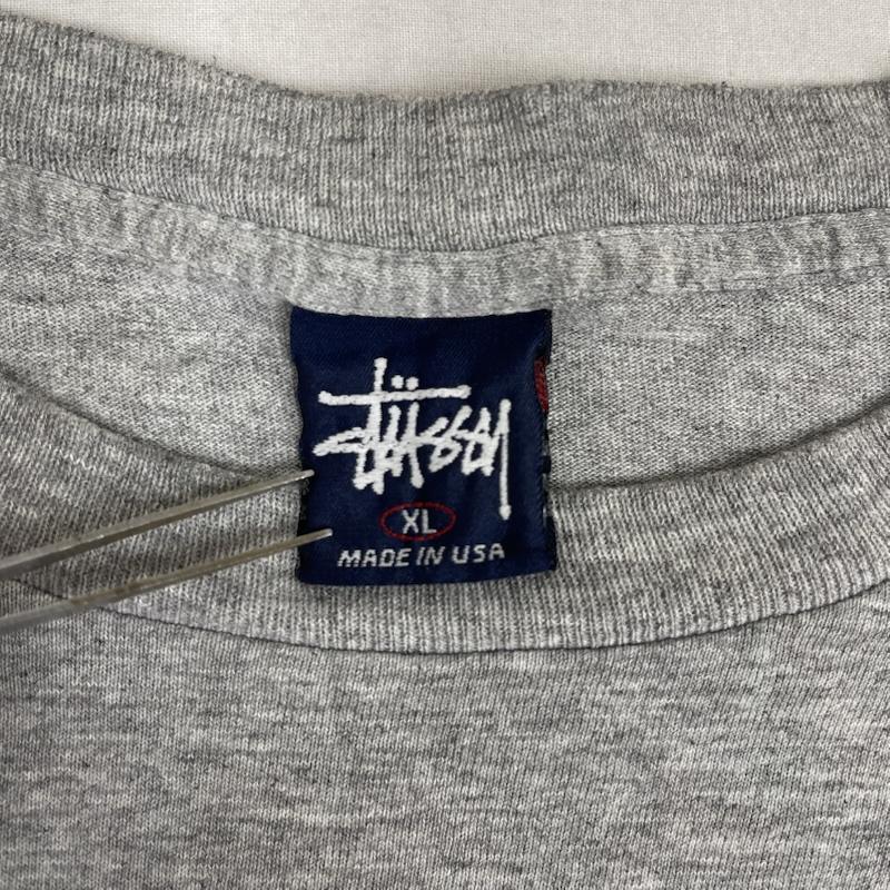 ステューシー STUSSY Tシャツ 長袖 USA製 90s OLD STUSSY LIVIN  XL ロゴ プリント Tシャツ XL 灰 / グレー / gray メンズ USED 古着 中古 50166135