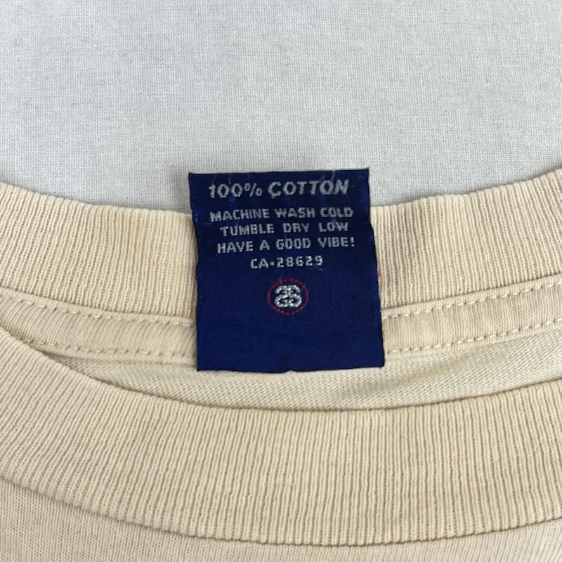 ステューシー STUSSY Tシャツ 半袖 USA製 90s OLD 三色タグ プリント Tシャツ カットソー M ベージュ / ベージュ / beige メンズ USED 古着 中古 50166138