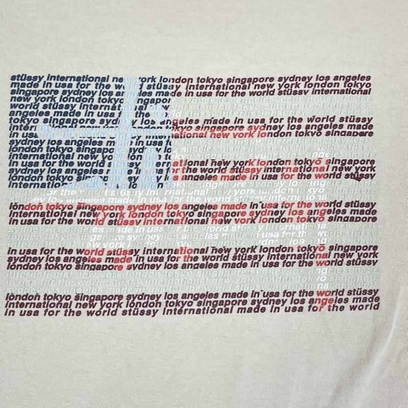 ステューシー STUSSY Tシャツ 半袖 USA製 90s OLD 三色タグ プリント Tシャツ カットソー M ベージュ / ベージュ / beige メンズ USED 古着 中古 50166138
