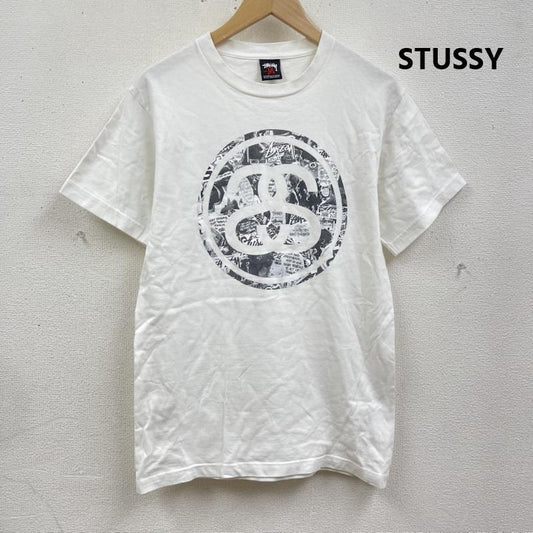 ステューシー STUSSY Tシャツ 半袖 メキシコ製 SSリンク フォトコラージュ プリント Tシャツ カットソー M 白 / ホワイト / white メンズ USED 古着 中古 50166139