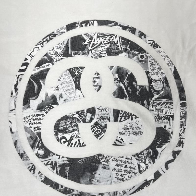 ステューシー STUSSY Tシャツ 半袖 メキシコ製 SSリンク フォトコラージュ プリント Tシャツ カットソー M 白 / ホワイト / white メンズ USED 古着 中古 50166139