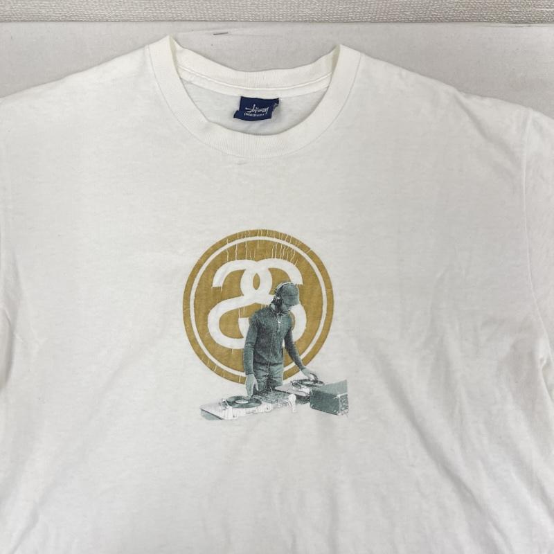 ステューシー STUSSY Tシャツ 半袖 メキシコ製 90s OLD 紺タグ DJフォト プリント Tシャツ カットソー M 白 / ホワイト / white メンズ USED 古着 中古 50166141