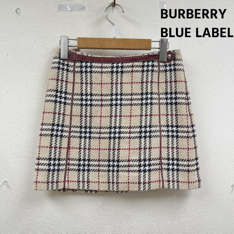 バーバリー・ブルーレーベル BURBERRY BLUE LABEL スカート ミニスカート ノヴァチェック柄 台形 タイト ミニスカート flf81-505 36 ベージュ / ベージュ / beige レディース USED 古着 中古 50166150