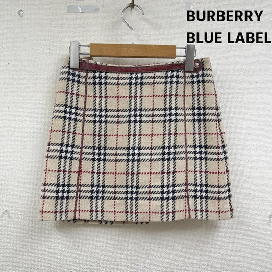 バーバリー・ブルーレーベル BURBERRY BLUE LABEL スカート ミニスカート ノヴァチェック柄 台形 タイト ミニスカート flf81-505 36 ベージュ / ベージュ / beige レディース USED 古着 中古 50166150