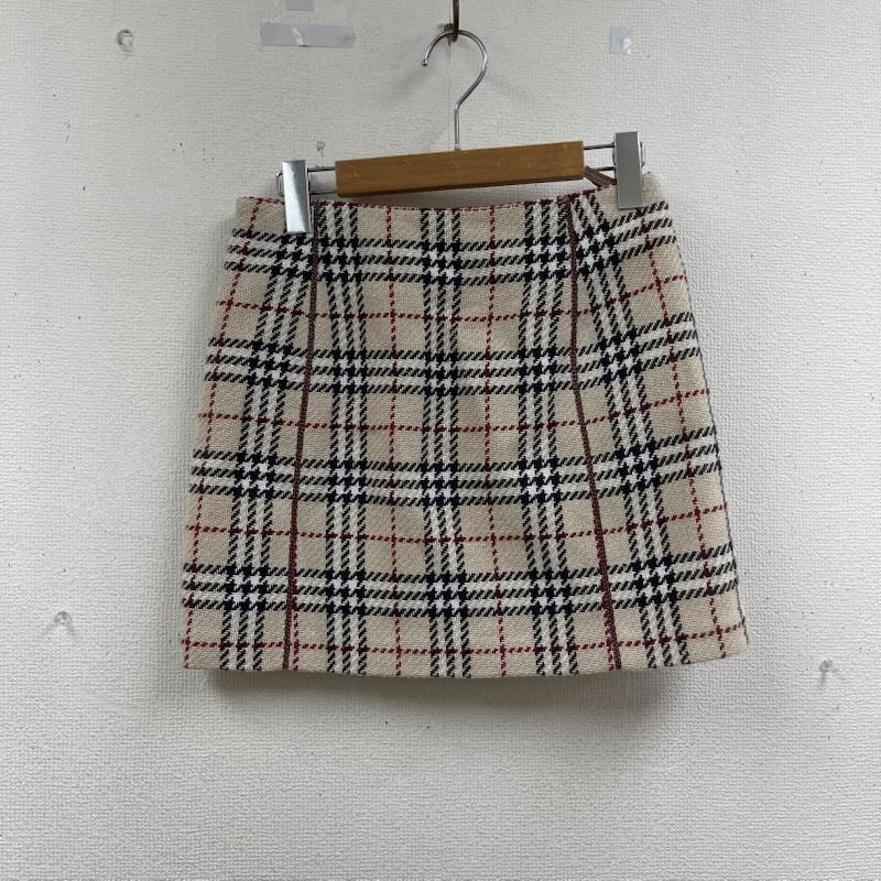 バーバリー・ブルーレーベル BURBERRY BLUE LABEL スカート ミニスカート ノヴァチェック柄 台形 タイト ミニスカート flf81-505 36 ベージュ / ベージュ / beige レディース USED 古着 中古 50166150