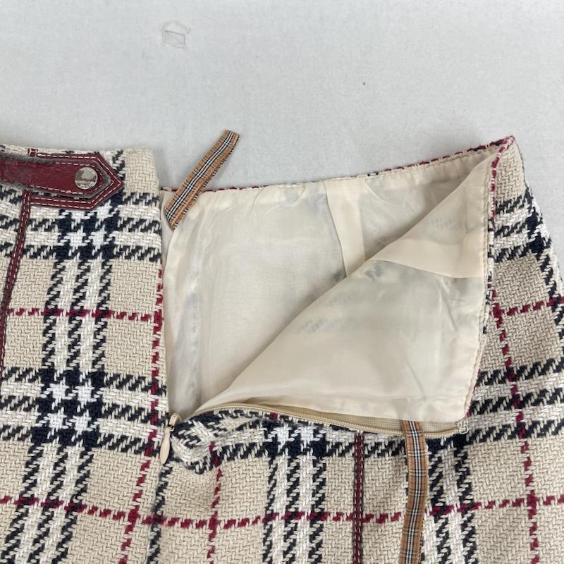 バーバリー・ブルーレーベル BURBERRY BLUE LABEL スカート ミニスカート ノヴァチェック柄 台形 タイト ミニスカート flf81-505 36 ベージュ / ベージュ / beige レディース USED 古着 中古 50166150