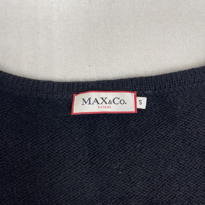 マックスアンドコー MAX&CO ニット、セーター 半袖 スパンコール シルバー メタリック Uネック ニット トップス S 黒 / ブラック / black レディース USED 古着 中古 50166153