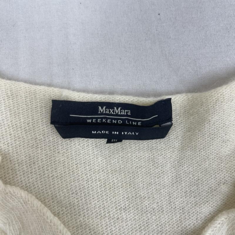 マックスマーラ MaxMara タンクトップ タンクトップ イタリア製 フリル ノースリーブ トップ サマー ギャザー ニット M オフホワイト / オフホワイト / レディース USED 古着 中古 50166154