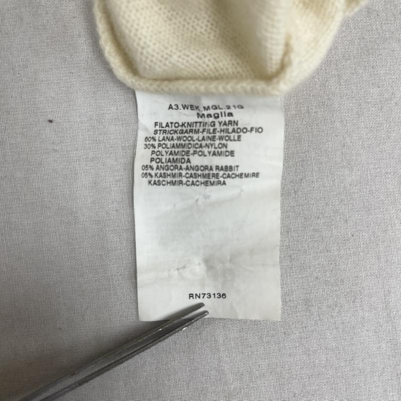 マックスマーラ MaxMara タンクトップ タンクトップ イタリア製 フリル ノースリーブ トップ サマー ギャザー ニット M オフホワイト / オフホワイト / レディース USED 古着 中古 50166154