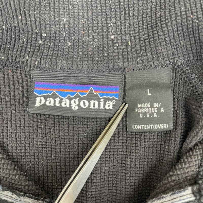 パタゴニア patagonia ジャケット、上着 ジャンパー、ブルゾン USA製 R.5 デザイン ジップネック プルオーバー パーカー L 黒 / ブラック / black メンズ USED 古着 中古 50166160