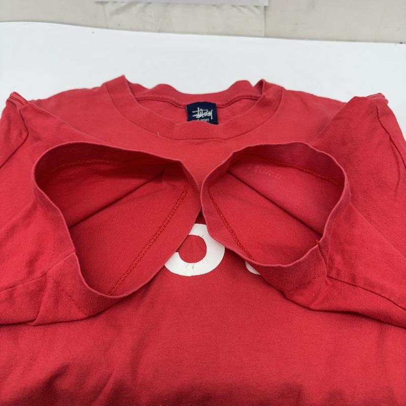 ステューシー STUSSY Tシャツ 半袖 90s USA製 紺タグ 125th プリント Tシャツ L 赤 / レッド / red メンズ USED 古着 中古 50166161