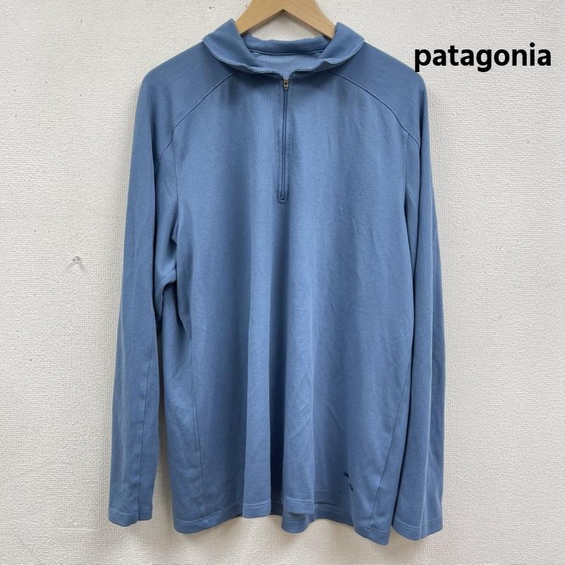 パタゴニア patagonia パーカー 長袖 USA製 クォータージップ アウトドア 立ち襟 長袖 パーカー L 水色 / ライトブルー / メンズ USED 古着 中古 50166162