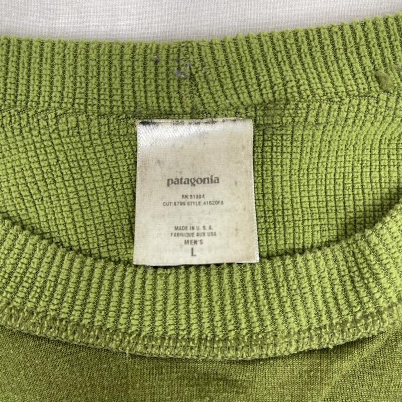 パタゴニア patagonia トレーナー 長袖 USA製 モックネック ロングスリーブ Tシャツ トレーナー L 緑 / グリーン / green メンズ USED 古着 中古 50166163
