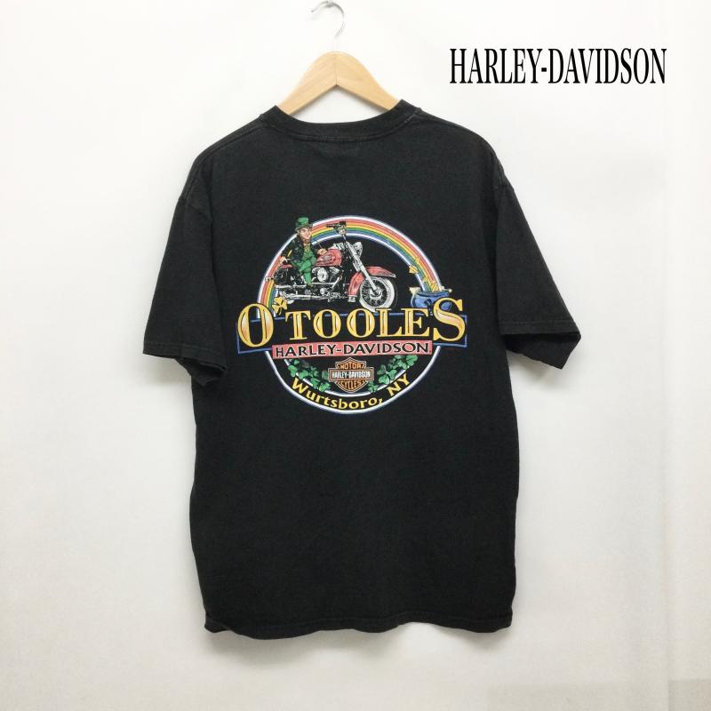 ハーレーダビッドソン Harley-Davidson Tシャツ 半袖 harley-davidson tシャツ HANES BEEFY アメリカ製 L プリント 黒 / ブラック / black メンズ USED 古着 中古 50166165