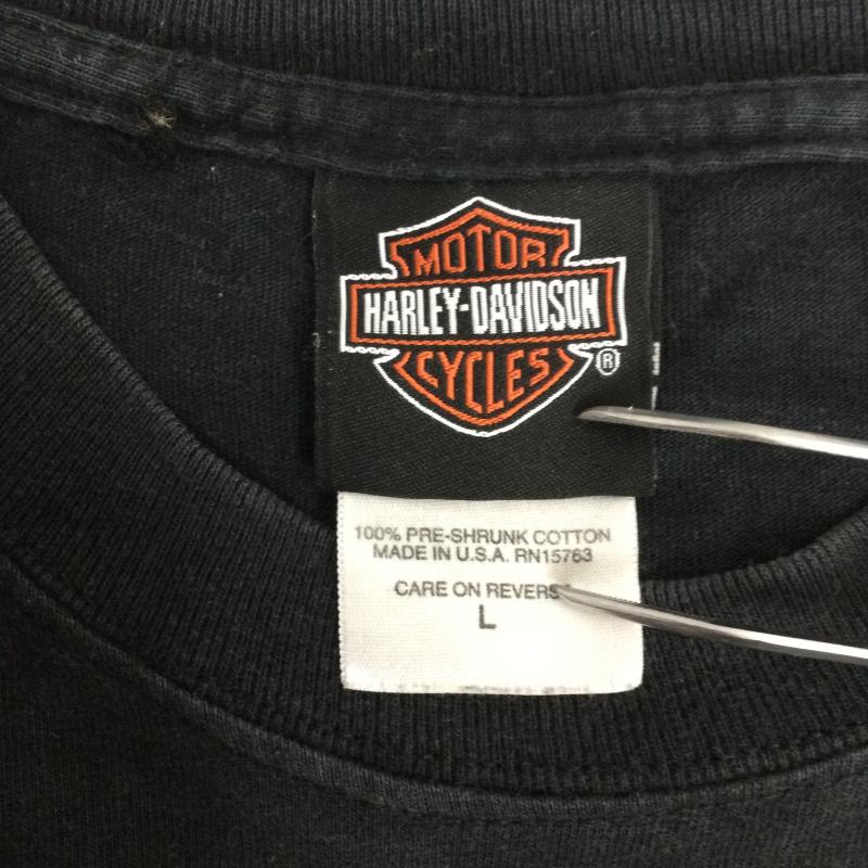 ハーレーダビッドソン Harley-Davidson Tシャツ 半袖 harley-davidson tシャツ HANES BEEFY アメリカ製 L プリント 黒 / ブラック / black メンズ USED 古着 中古 50166165