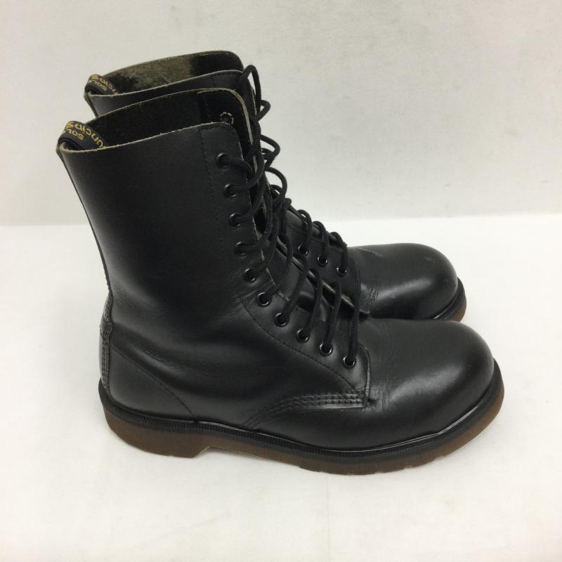 ドクターマーチン Dr.Martens ブーツ ショートブーツ 英国製 ドクターマーチン Dr.Martens スチールトゥ 10ホールブーツ UK：7 黒 / ブラック / black メンズ USED 古着 中古 50166168