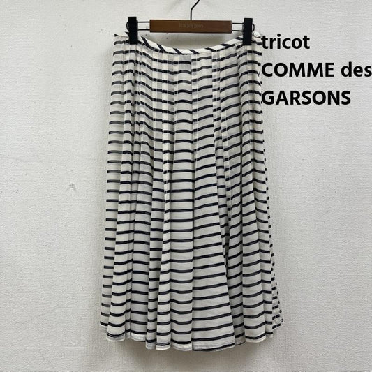 トリココムデギャルソン tricot COMME des GARSONS スカート ロングスカート 日本製 ボーダー柄 ストライプ フレア スカート AD2002 TF-S021 M 白 / ホワイト / white レディース USED 古着 中古 50166170