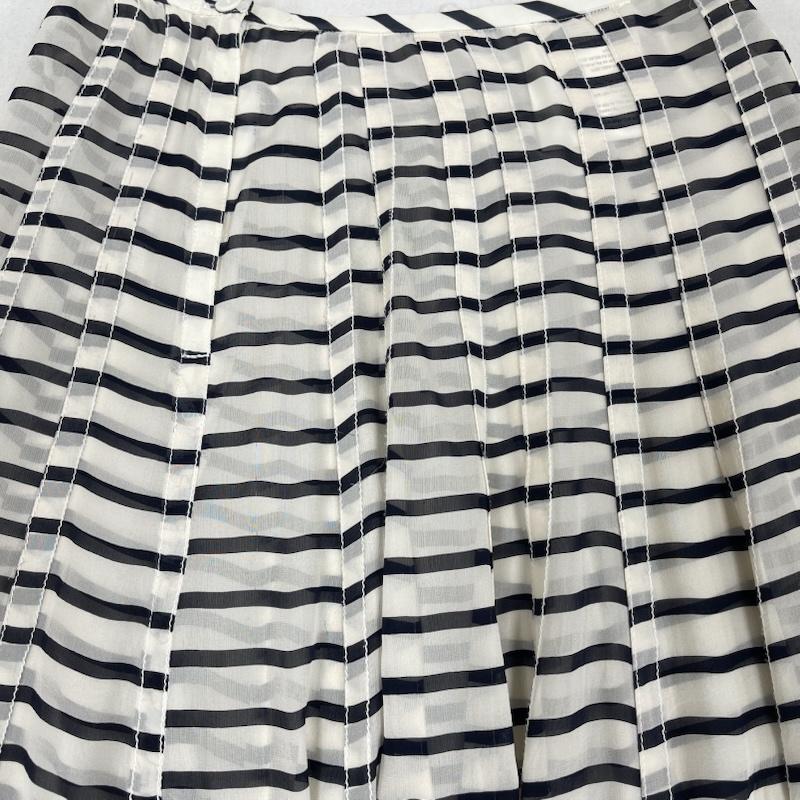 トリココムデギャルソン tricot COMME des GARSONS スカート ロングスカート 日本製 ボーダー柄 ストライプ フレア スカート AD2002 TF-S021 M 白 / ホワイト / white レディース USED 古着 中古 50166170