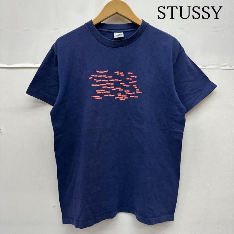 ステューシー STUSSY Tシャツ 半袖 00s USA製 銀タグ ワード プリント Tシャツ M 紺 / ネイビー / navy メンズ USED 古着 中古 50166173