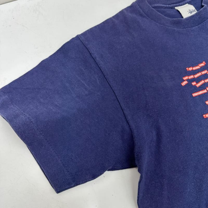 ステューシー STUSSY Tシャツ 半袖 00s USA製 銀タグ ワード プリント Tシャツ M 紺 / ネイビー / navy メンズ USED 古着 中古 50166173