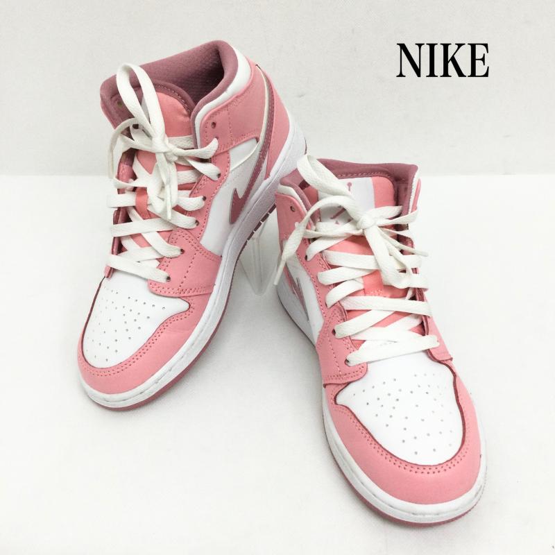 ナイキ NIKE スニーカー スニーカー NIKE AIR JORDAN ナイキ ジョーダン DQ8423-616 GS Air Jordan 1 Mid Coral Chalk 23.0cm 白 / ホワイト / white X 桃 / ピンク / pink レディース USED 古着 中古 50166174