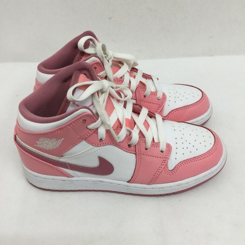 ナイキ NIKE スニーカー スニーカー NIKE AIR JORDAN ナイキ ジョーダン DQ8423-616 GS Air Jordan 1 Mid Coral Chalk 23.0cm 白 / ホワイト / white X 桃 / ピンク / pink レディース USED 古着 中古 50166174