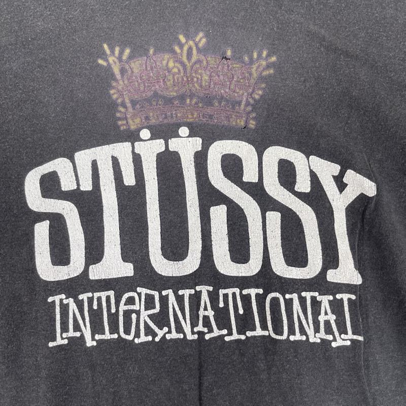 ステューシー STUSSY Tシャツ 半袖 メキシコ製 00s クラウン インターナショナル プリント Tシャツ S 黒 / ブラック / black メンズ USED 古着 中古 50166176