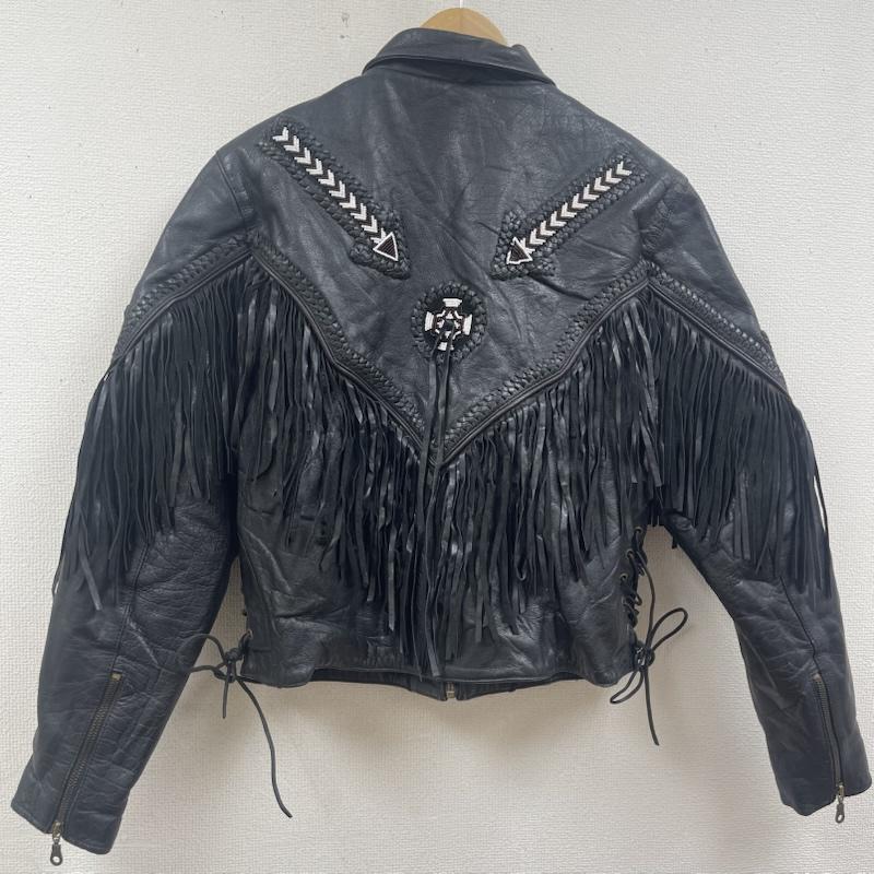 古着 USED ジャケット、上着 レザージャケット BIKERS Gearbox ヴィンテージ レザー フリンジ タッセル ウエスタン ジャケット 黒 / ブラック / black メンズ USED 古着 中古 50166177