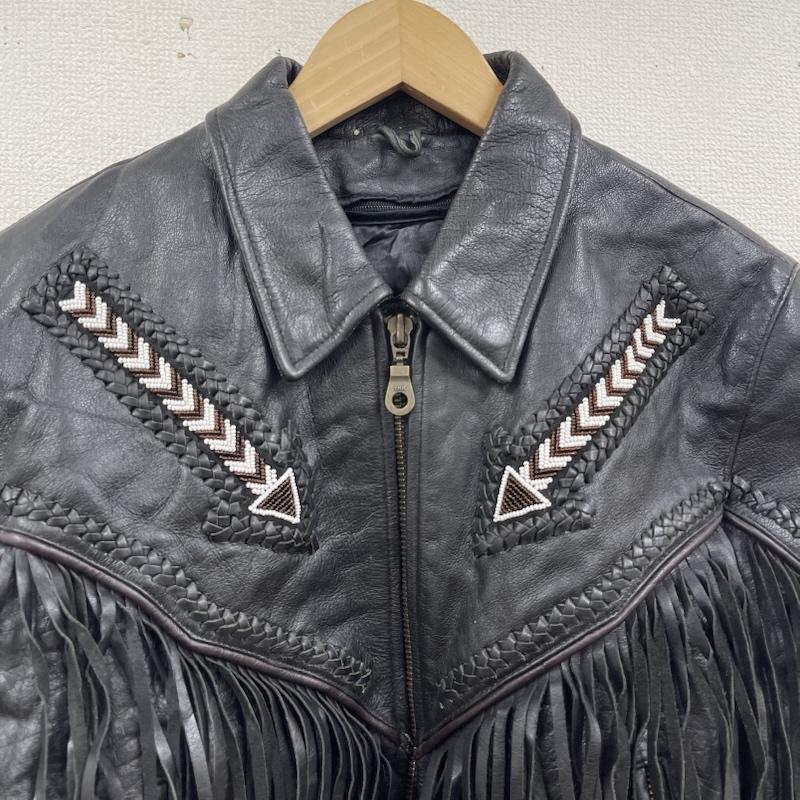 古着 USED ジャケット、上着 レザージャケット BIKERS Gearbox ヴィンテージ レザー フリンジ タッセル ウエスタン ジャケット 黒 / ブラック / black メンズ USED 古着 中古 50166177