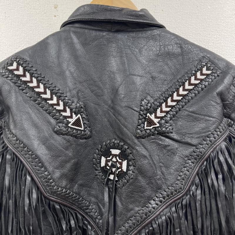 古着 USED ジャケット、上着 レザージャケット BIKERS Gearbox ヴィンテージ レザー フリンジ タッセル ウエスタン ジャケット 黒 / ブラック / black メンズ USED 古着 中古 50166177