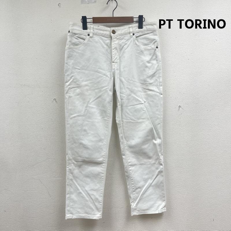 古着 USED パンツ デニム、ジーンズ PT TORINO ジップフライ テーパード デニム パンツ 32インチ 白 / ホワイト / white メンズ USED 古着 中古 50166179